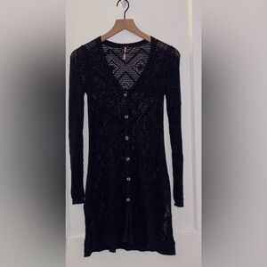 Free People Bohemian Navy Cardigan